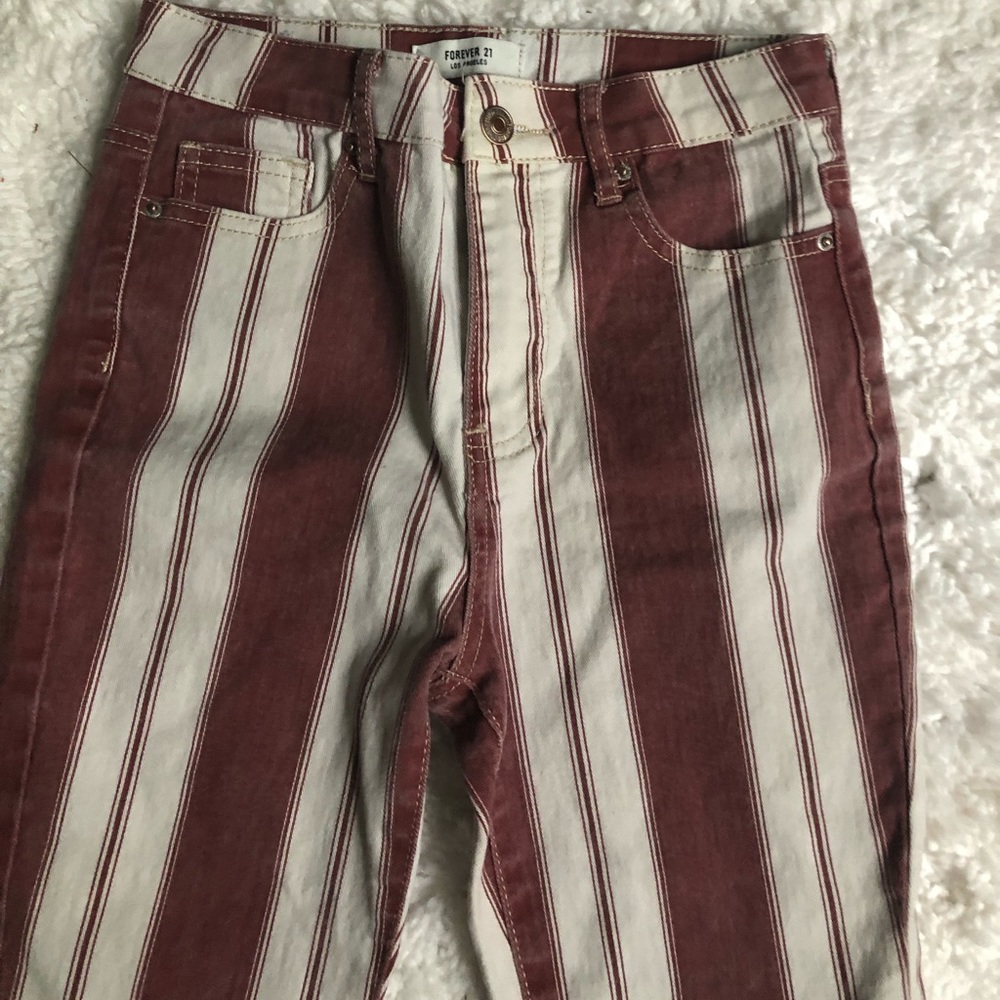 Pin striped skinny jeans